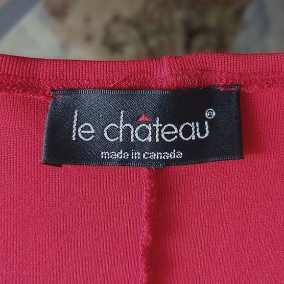 Vtg Le Château red square neck slinky ribbed bodycon midi dress - Picture 7 of 16